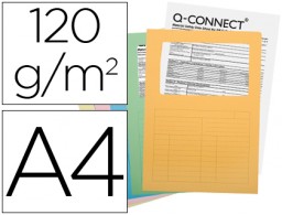 25 subcarpetas cartulina Q-Connect A4 colores surtidos con ventana
